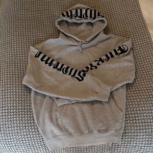 Supreme Ambigram Gray Hoodie with Black Script